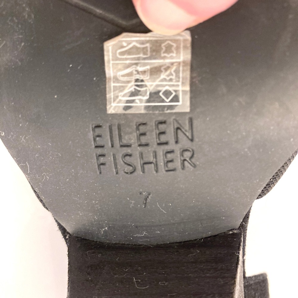 Eileen Fisher Hilly Suede d'Orsay Pump Womens 7 Black Pointed Toe Cut Outs - Picture 8 of 11